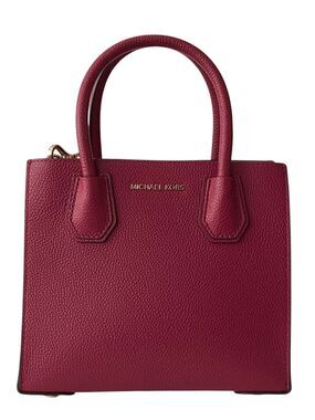 Michael Kors Pebbled Satchel in Wine
